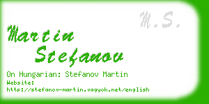 martin stefanov business card